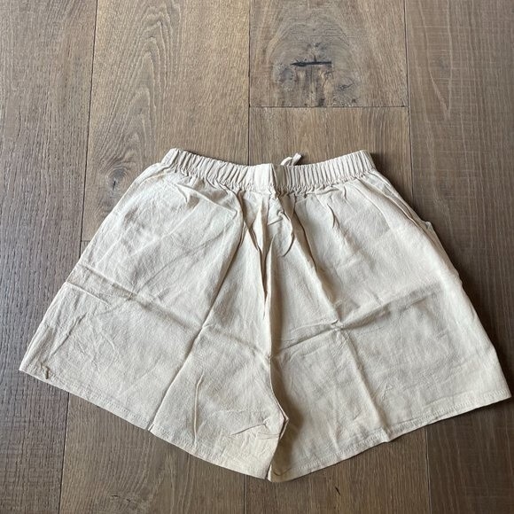 NWOT Women Solid High Waist Linen Blend Shorts Pants Beach Shorts (Size M) - Picture 3 of 8